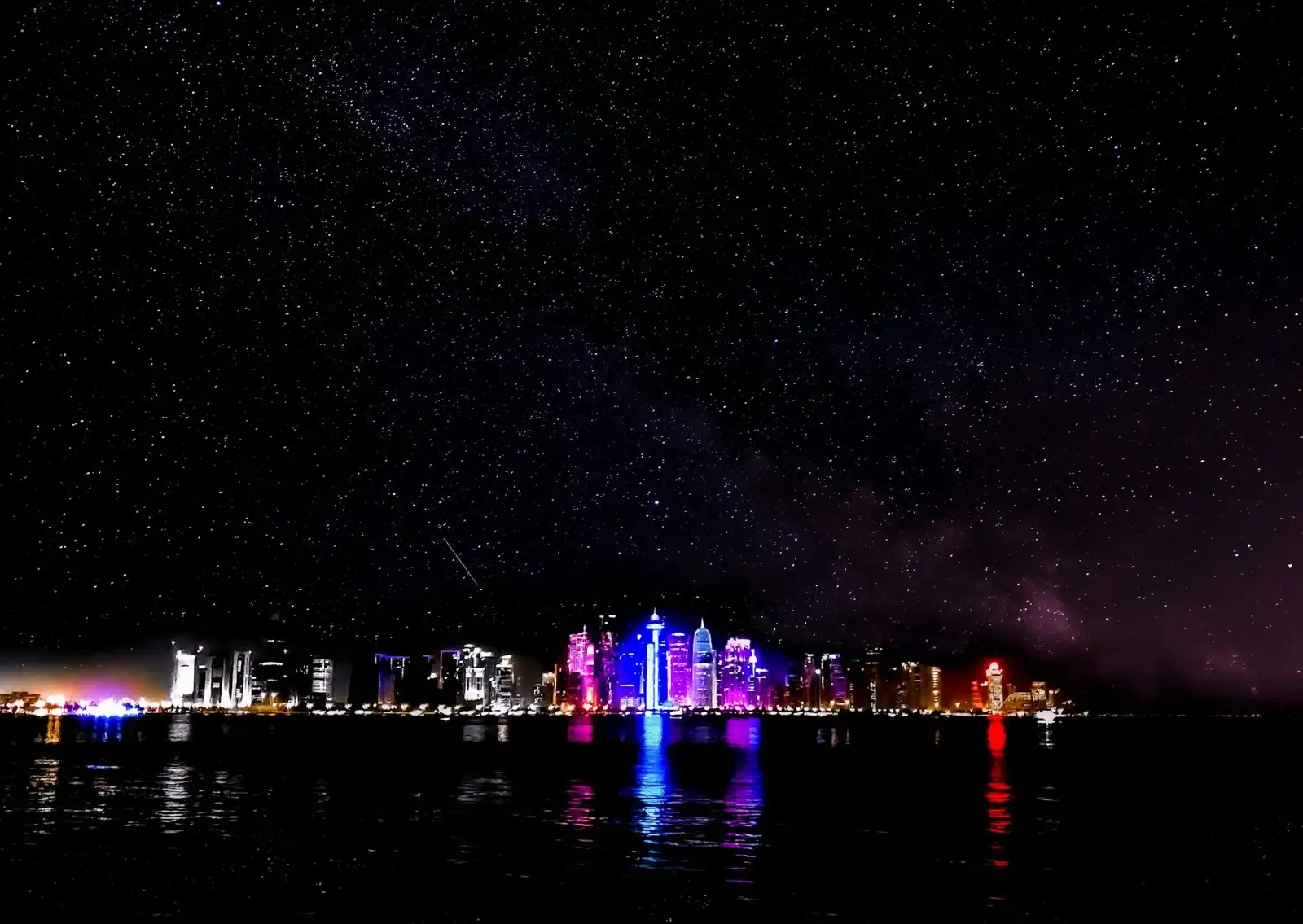 Doha skyline at night
