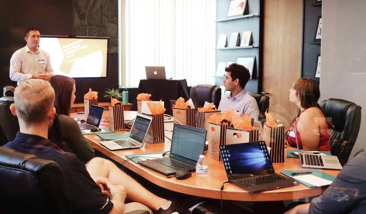 Team meeting in an office