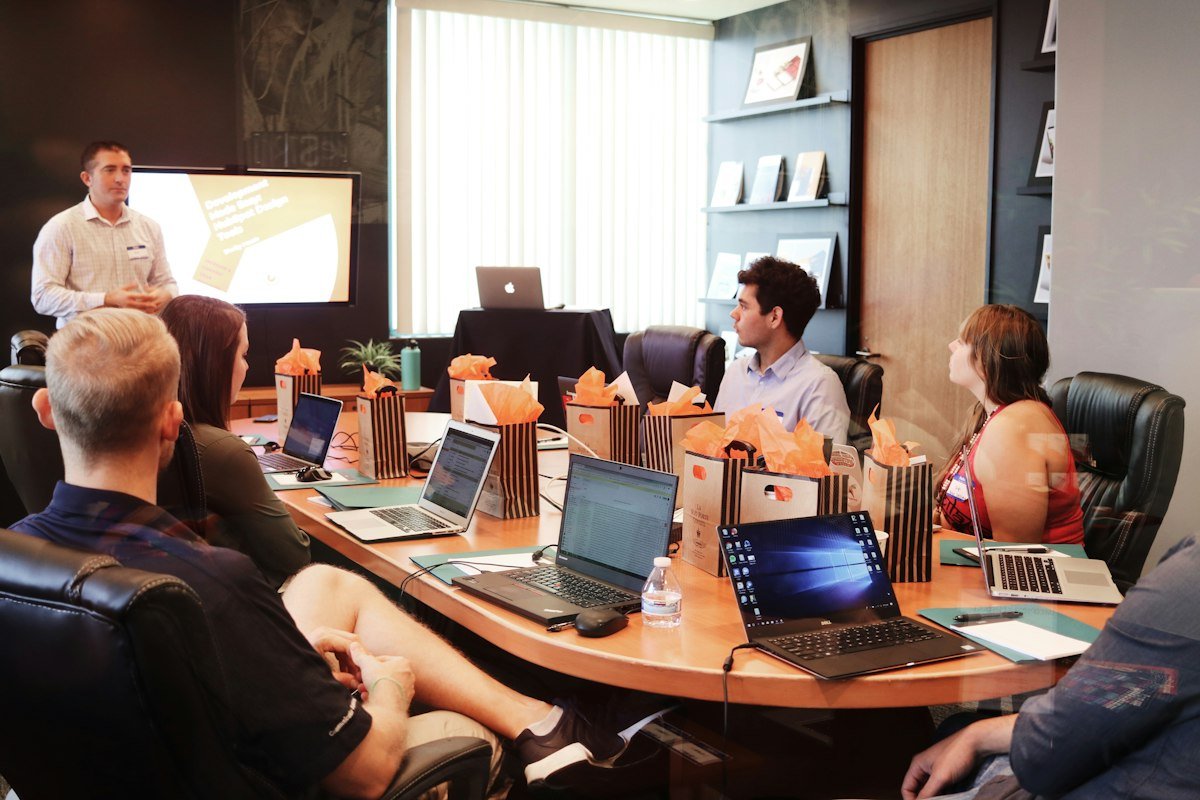 Team meeting in an office