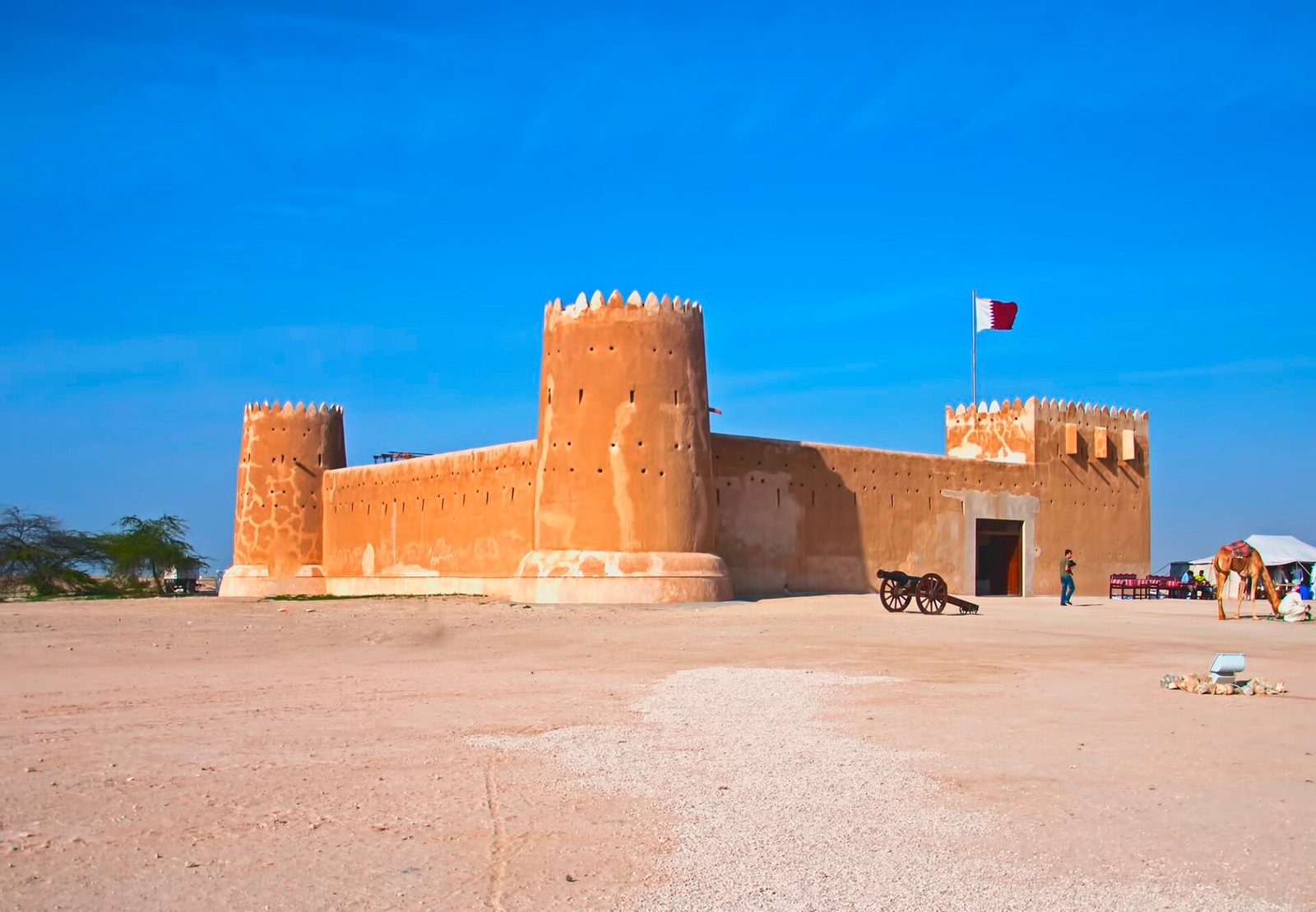 Al Zubarah Fort under a blue sky