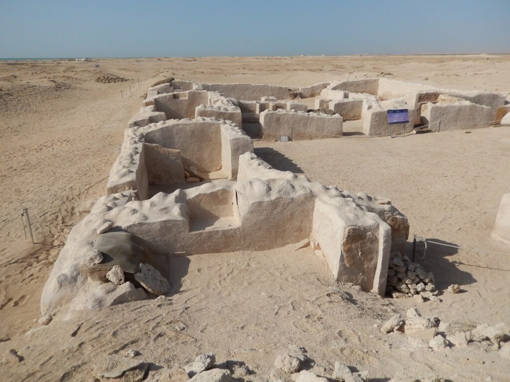 Excavated ruins of the old town of Al Zubarah
