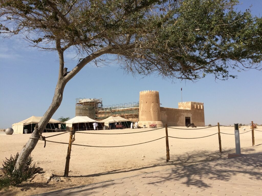 Al Zubarah Fort seen through trees