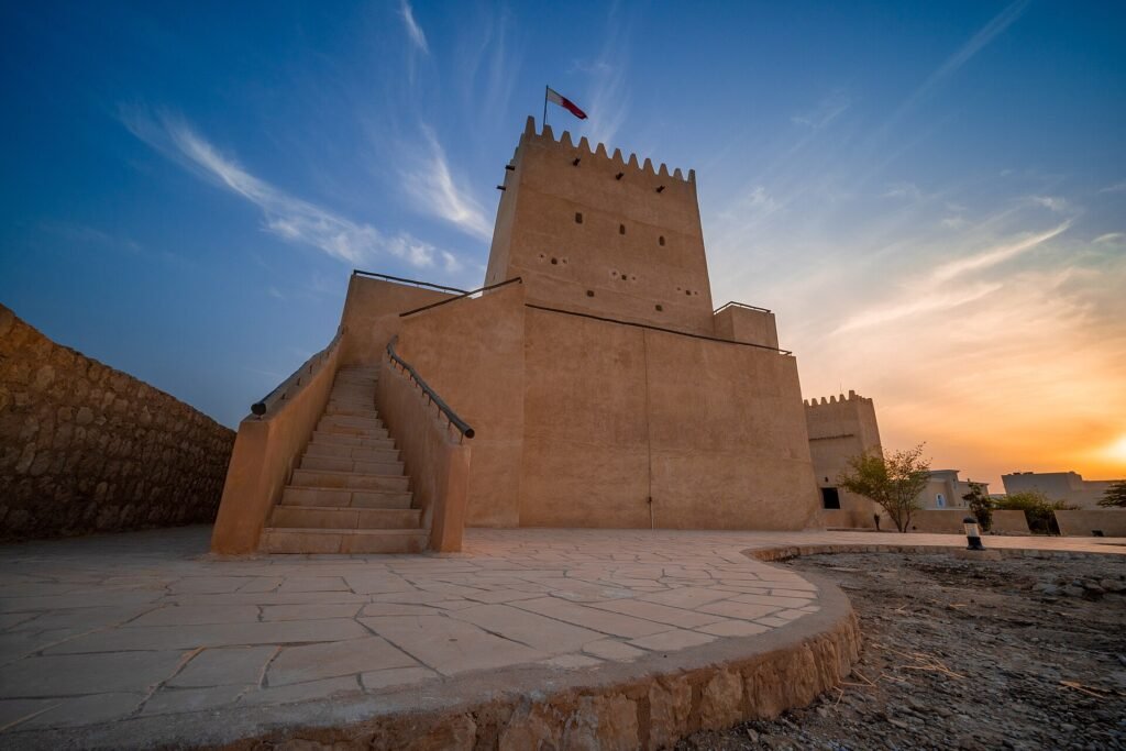 The Barzan Towers at sunset