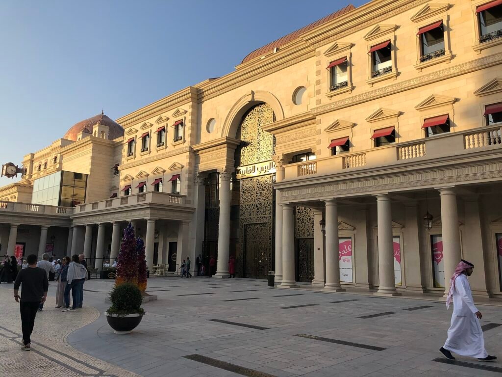 A colonnaded street in Katara Cultural Village
