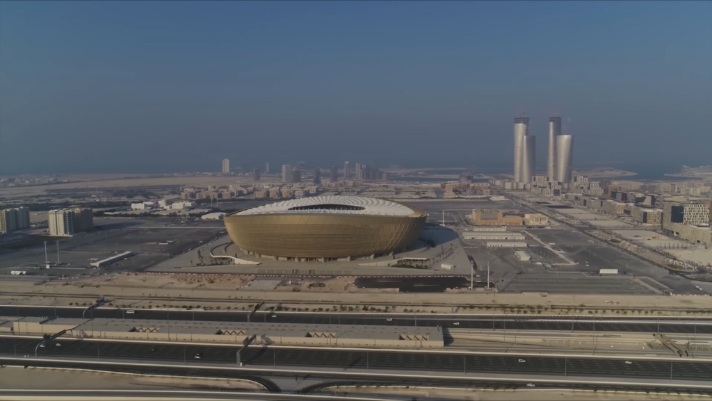 Aerial view of Lusail Stadium during the daytime