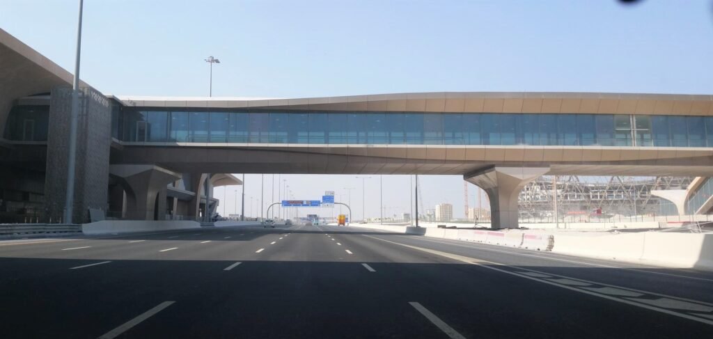 Lusail metro station and Lusail Stadium construction in October