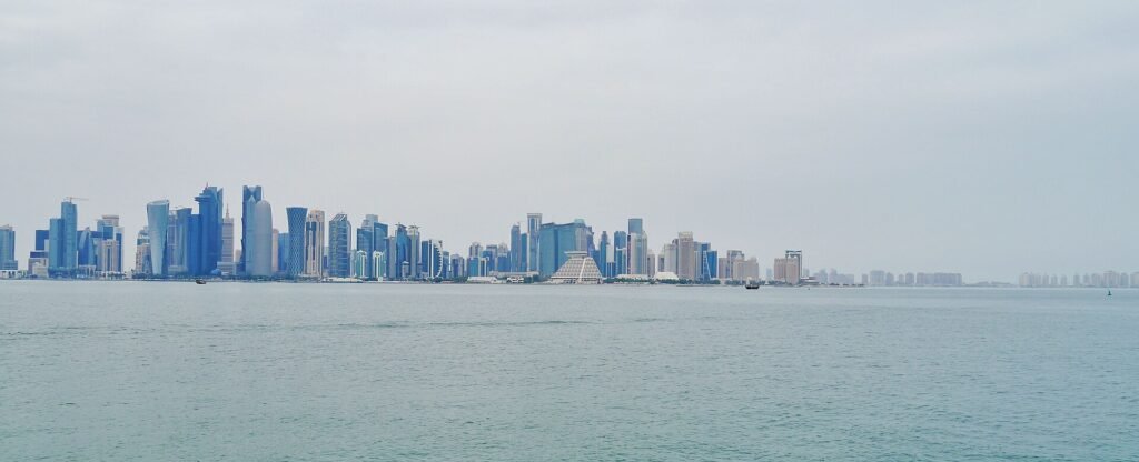 The West Bay skyline seen from MIA Park