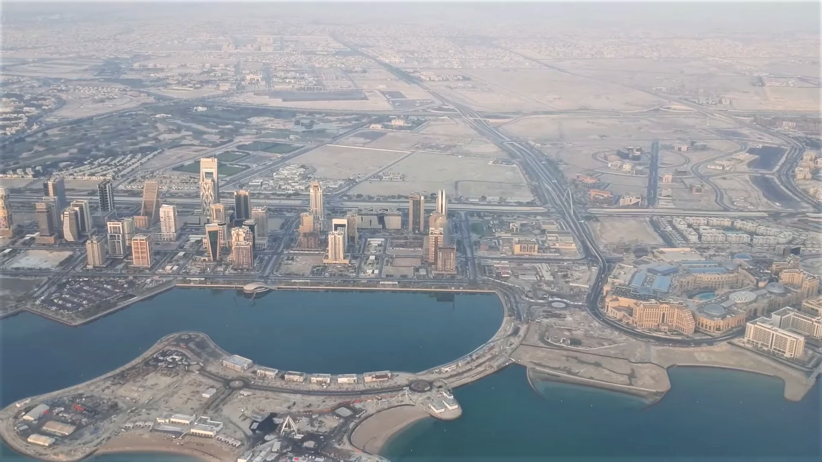 Aerial view of Lusail and Place Vendome Mall in