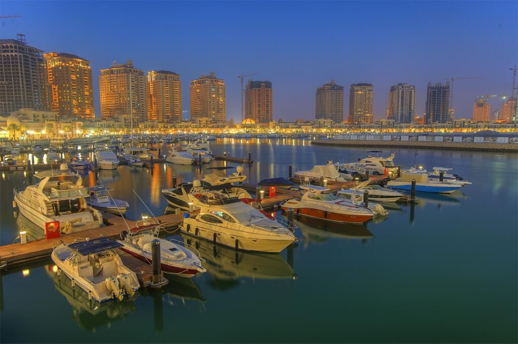 Yachts in the Porto Arabia marina